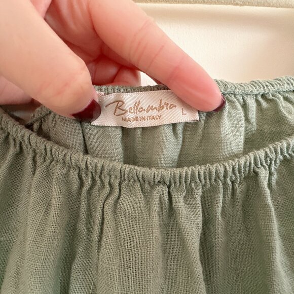 Saje Green Linen Short Sleeve Top - Picture 5 of 7